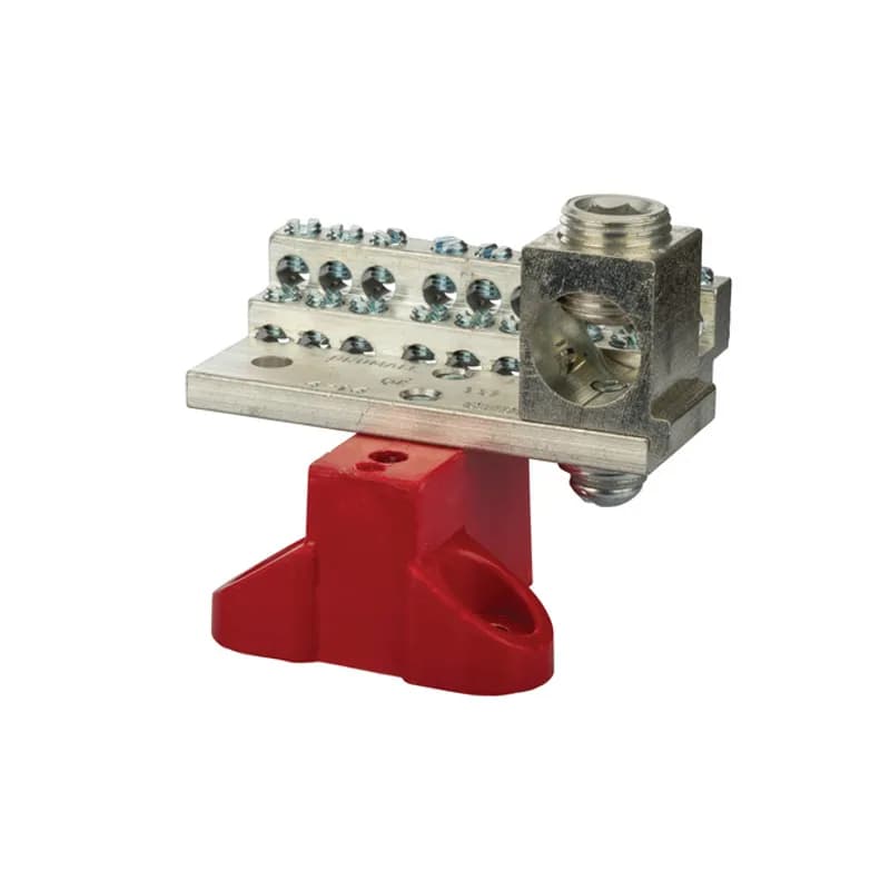 NSI Industries 1018MB - 225A Stacked Neutral Bar, 4-14 AWG 18 Circuits & 350 MCM - 6 AWG Main Lug With Mtg Base