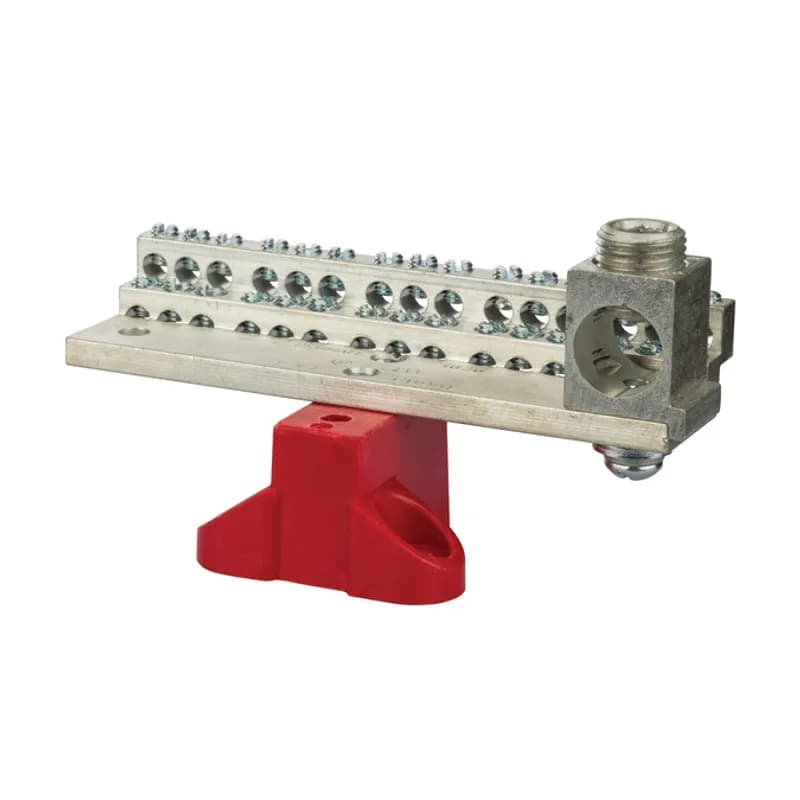 225A Stacked Neutral Bar, 4-14 AWG 30 Circuits & 350 MCM - 6 AWG Main Lug With Mtg Base