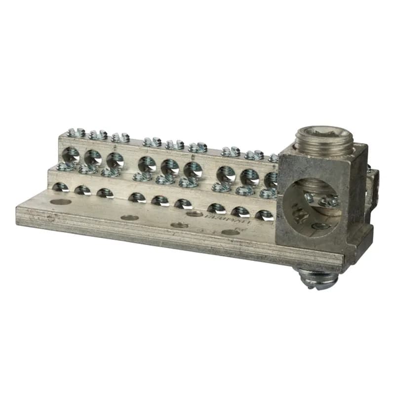 225A Stacked Neutral Bar, 4-14 AWG 24 Circuits & 350 MCM - 6 AWG Main Lug