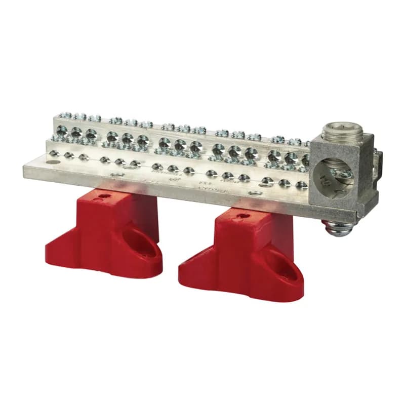 225A Stacked Neutral Bar, 4-14 AWG 36 Circuits & 350 MCM - 6 AWG Main Lug With Mtg Base
