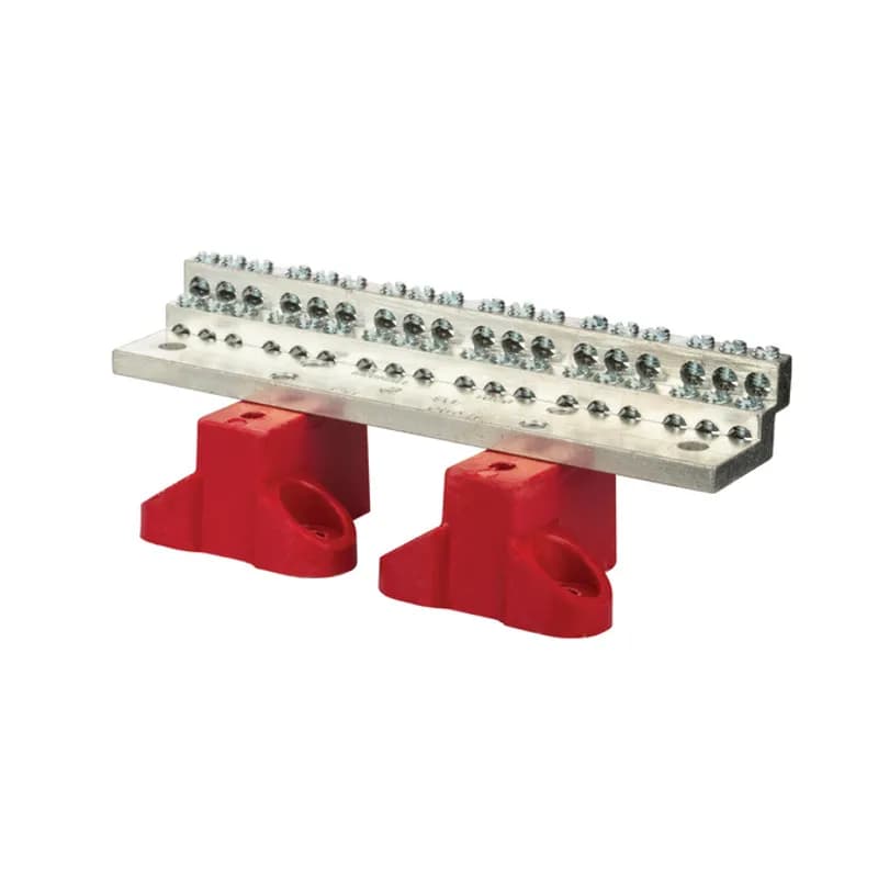 225A Stacked Neutral Bar, 4-14 AWG 36 Circuits - With Mtg Base