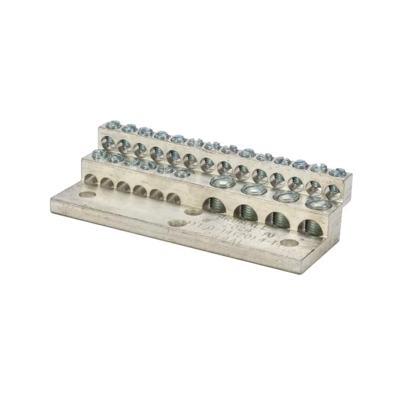 225A Stacked Neutral Bar, 4-14 AWG 20 Circuits, 1/0-14 AWG 4 Circuits
