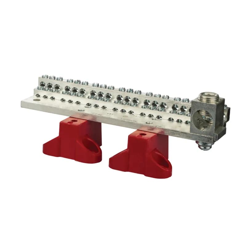 NSI Industries 1042MB - 225A Stacked Neutral Bar, 4-14 AWG 42 Circuits & 350 MCM - 6 AWG Main Lug With Mtg Base