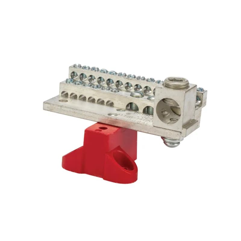 225A Stacked Neutral Bar, 4-14 AWG 20 Circuits, 1/0-14 AWG 4 Circuits & 350 MCM - 6 AWG Main Lug With Mtg Base
