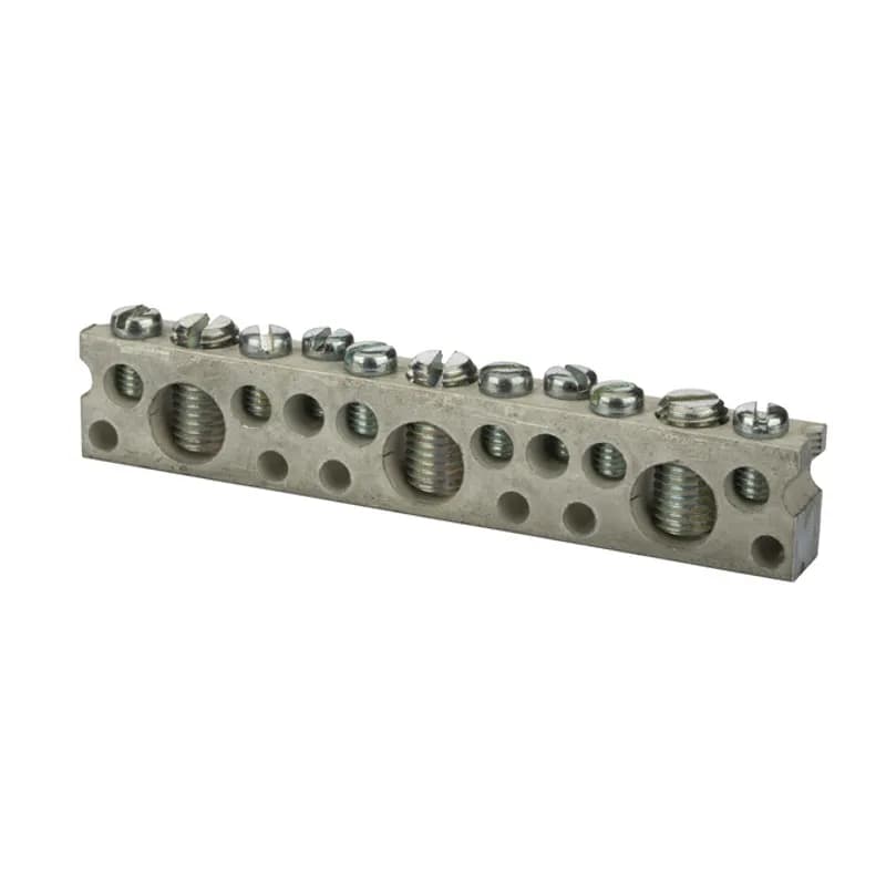NSI Industries CB-11 - Combination Connector 11 Circuits Multiple combination connectors are made fromaluminum and are tin-plated for low contactresistance. Suitable for use with both copper andaluminum conductors. Each connector containsa combination of 1/0-14 AWG and 6-14 AWGwire holes.