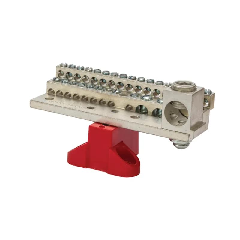 NSI Industries 2030MB - 225A Stacked Neutral Bar, 4-14 AWG 26 Circuits, 1/0-14 AWG 4 Circuits & 350 MCM - 6 AWG Main Lug With Mtg Base