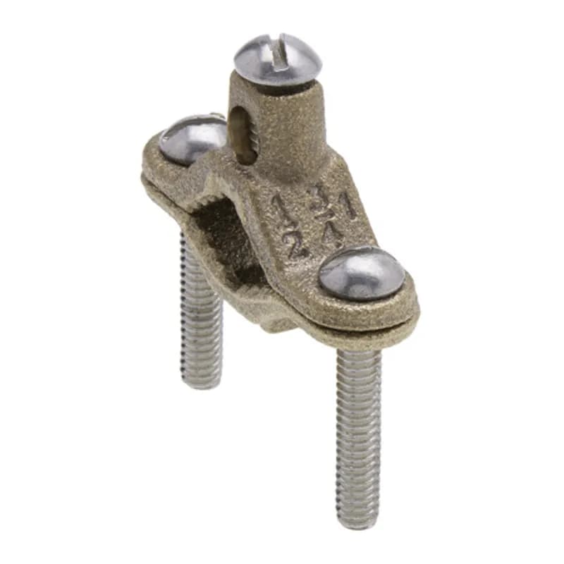 The NSI G-1-SDB Heavy Duty Bronze Ground Clamp for Direct Burial grips on pipes between 1/2" to 1" in diameter and is suitable for direct burial applications. The 304 stainless steel screws and cast bronze clamp body are made of economical, high-quality metals that provide durable performance in a range of applications. UL Listed 467 for Grounding and Bonding. Stock products you can rely on—stock NSI.