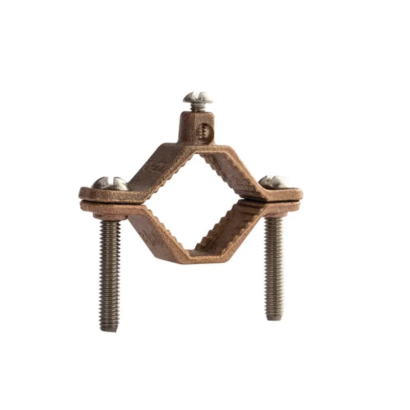 The NSI G-2-SDB Heavy Duty Bronze Ground Clamp for Direct Burial grips on pipes between 1-1/4" to 2" in diameter and is suitable for direct burial applications. The 304 stainless steel screws and cast bronze clamp body are made of economical, high-quality metals that provide durable performance in a range of applications. UL Listed 467 for Grounding and Bonding. Stock products you can rely onâ€”stock NSI.