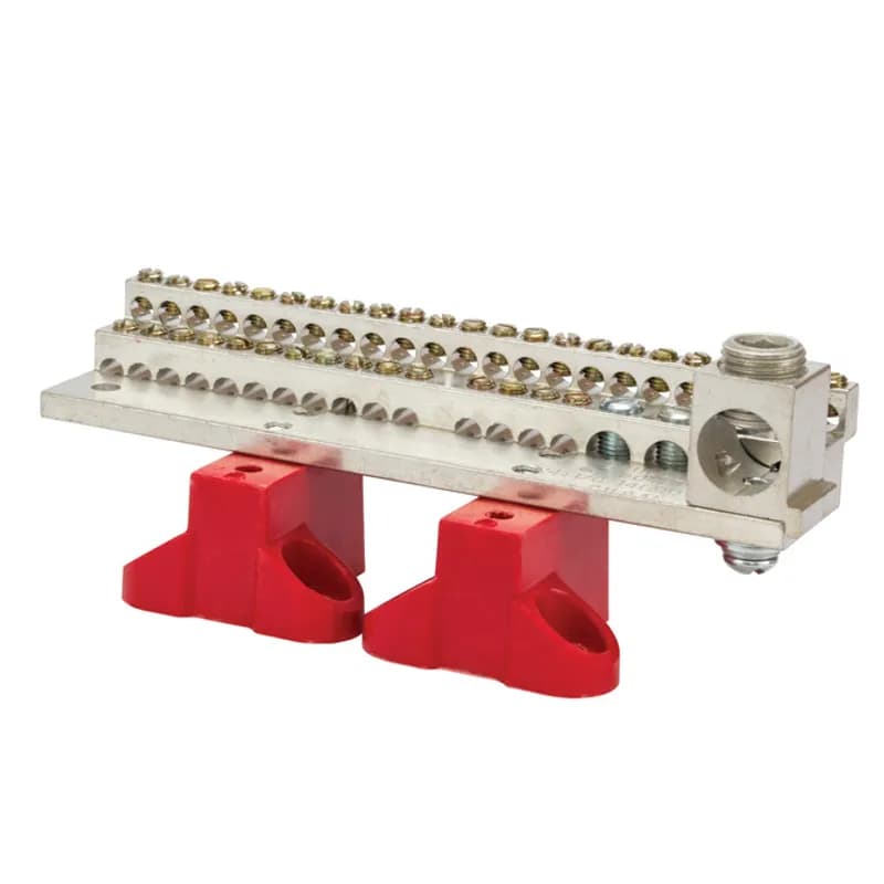 225A Stacked Neutral Bar, 4-14 AWG 38 Circuits, 1/0-14 AWG 4 Circuits & 350 MCM - 6 AWG Main Lug With Mtg Base