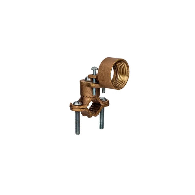 The NSI G-9 Heavy Duty Bronze Ground Clamp for Rigid Conduit, grips on pipes between 1/2" to 1" in diameter and features a 1" adapter hub that swings 360 degrees to make alignment simple. Heavy duty bronze adapters have serrations that match the serrations of the ground clamp, assuring a positive lock. The zinc-plated steel screws and bronze clamp body are made of economical, high-quality metals that provide durable performance in a range of applications. Use this interchangeable clamp to attach rigid conduit and ground conductors to water pipes in indoor environments. cULus Listed 467 for Grounding and Bonding. Stock products you can rely onâ€”stock NSI.