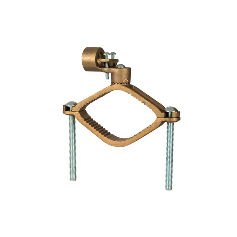 The NSI G-21 Heavy Duty Bronze Ground Clamp for Rigid Conduit grips on pipes between 2-1/2" to 4" in diameter and features a 3/4" adapter hub that swings 360 degrees to make alignment simple. Heavy duty bronze adapters have serrations that match the serrations of the ground clamp, assuring a positive lock. The zinc-plated steel screws and bronze clamp body are made of economical, high-quality metals that provide durable performance in a range of applications. Use this interchangeable clamp to attach rigid conduit and ground conductors to water pipes in indoor environments. cULus Listed 467 for Grounding and Bonding. Stock products you can rely onâ€”stock NSI.