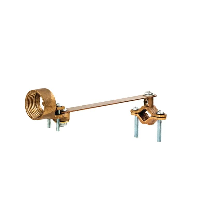 The NSI G-83 Ground Clamp for Rigid Conduit with Flexible Wire Strap, grips on pipes between 1/2" to 1" in diameter and features a 1" adapter hub connected to the clamp by a flexible copper strap. The wire strap and adapter both swing 360 degrees, making alignment simple. The copper strap provides additional flexibility during grounding and helps to protect the conduit system from results of vibrations in the water system. The zinc-plated steel screws and bronze clamp body are made of economical, high-quality metals that provide durable performance in a range of applications. Use this clamp to attach ground wires from rigid conduit to water pipes in indoor environments. UL Listed 467 for Grounding and Bonding. Stock products you can rely onâ€”stock NSI.