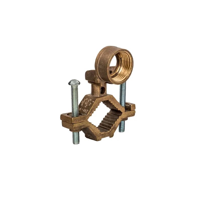 NSI Industries EG-10 - The NSI EG-10 Bronze Ground Clamp for Rigid Conduit grips on pipes between 1-1/4" to 2" in diameter and features a 1" adapter hub that swings 360 degrees to make alignment simple. The zinc-plated steel screws and bronze clamp body are made of economical, high-quality metals that provide durable performance in a range of applications. Use this interchangeable clamp to attach rigid conduit and ground conductors to water pipes in indoor environments. UL Listed 467 for Grounding and Bonding. Stock products you can rely on—stock NSI.