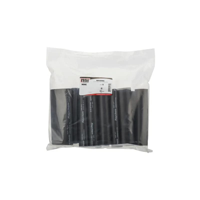 NSI Industries HHK - Easy-Splice Heavy Wall Heat Shrink Kit Kits have been carefully constructed to include the four most common sizes of heavy wall heat shrink 6" lengths. Sealant included. The cases are made of extremely durable polypropylene and have heat sealed hinges. They provide the ultimate in organization and convenience and are clearly labeled on the inside lid for easy recognition. KIT CONTAINS: GENERAL USE RANGE Quantity SKU SEALABLE WIRE RANGE LENGTH RECOVERED EXPANDED MAX. CONDUCTOR O.D. MIN. SEAL LENGTH PER SIDE 9 HWHS-8-2-6 8-2 AWG 6" 0.170 0.550 0.410 2.000 3 HWHS-6-40-6 6-4/0 AWG 6" 0.250 0.860 0.690 2.000 3 HWHS-2-500-6 2 AWG- 500 MCM 6" 0.350 1.220 1.060 2.000 3 HWHS-20-750-6 2/0 AWG - 750 MCM 6" 0.510 1.730 1.300 2.000 MANUFACTURER: