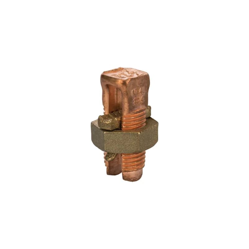 3 Wire Copper Split Bolt Connector 4 AWG Copper Split Bolt Connectors are high-strength solderless service connectors made of high-copper alloy for copper and copperweld wires. Type for three maximum wire sizes.