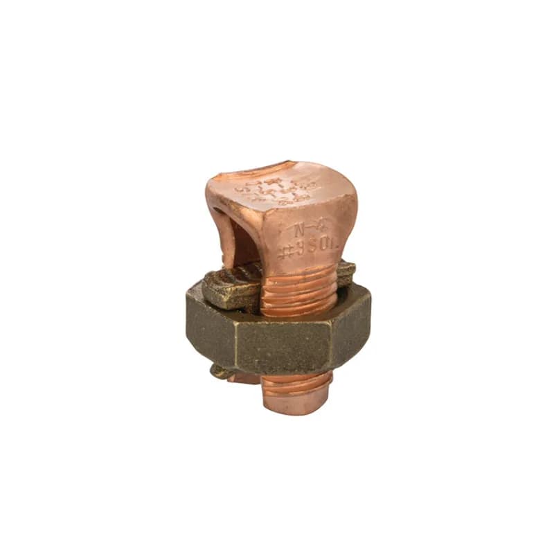 Copper Split Bolt Connector 4 AWG Copper Split Bolt Connectors are high-strength solderless service connectors made of high-copper alloy for copper and copperweld wires. Type for two maximum wire sizes.