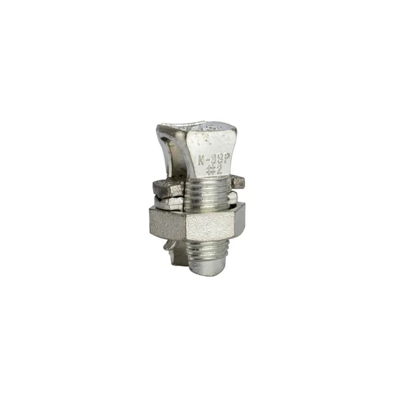 All Purpose Split Bolt Connector 3 AWG All Purpose Split Bolt Connectors are used for combinations of aluminum to copper, aluminum to aluminum, steel to aluminum, copper to copper, and steel to copper applications. They have an electro-tinned body. UL listed for copper and copperweld wires only. Includes nut, spacer and pressure pad.
