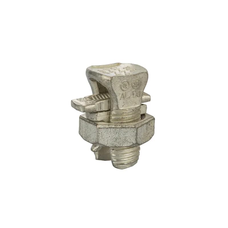 NSI Industries N-4SP - All Purpose Split Bolt Connector 4 AWG is used for combinations of aluminum to copper, aluminum to aluminum, steel to aluminum, copper to copper, and steel to copper applications. They have an electro-tinned body. UL listed for copper and copperweld wires only. Includes nut, spacer and pressure pad.
