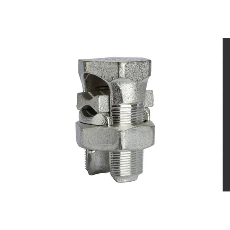 NSI Industries N-1000SP - All Purpose Split Bolt Connector 1000 MCM All Purpose Split Bolt Connectors are used for combinations of aluminum to copper, aluminum to aluminum, steel to aluminum, copper to copper, and steel to copper applications. They have an electro-tinned body. UL listed for copper and copperweld wires only. Includes nut, spacer and pressure pad.