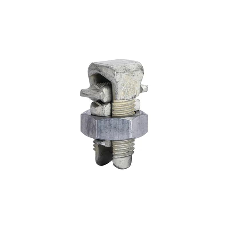 Aluminum Dual-Rated Split Bolts for 8 - 2 STR are made from tin-plated aluminum. UL-486B listed for aluminum and copper conductor combinations.