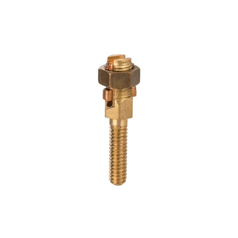 NSI Industries SPM-21L - Service Post Connector - Two Wire Type 8 STR Service Post Connectors is used for connecting one or two conductors. Made from high copper content hard-drawn rod. Lay-in feature makes them excellent for continuous loop grounding and bonding. Used to ground to bar or plate. Suitable for direct burial in earth or concrete.