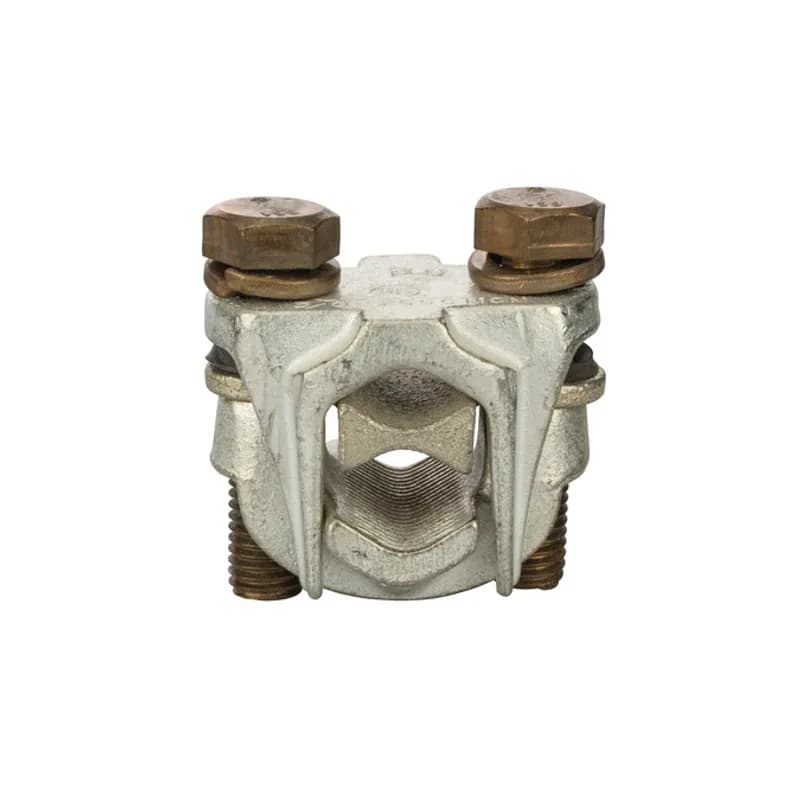 Two-Bolt Bronze Plated Tap Connector 1000 - 750 MCM Two-bolt bronze plated tap connectors are made of high strength bronze for heavy duty connections. For use with copper, aluminum and steel conductors.