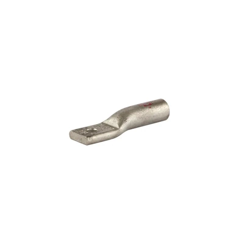 1 HoleStandard BarrelAluminum Compression Lug2 AWG - 1/4 Bolt Standard BarrelAluminum Compression Lugs is a type ofaluminum compression connector that is produced from high conductivityaluminum tubing.Center stop assures proper cable installation.They are tin-plated to provide corrosion resistance and are marked with die index and color coded for easy reference. Listed for 35KV maximum when properly installed.
