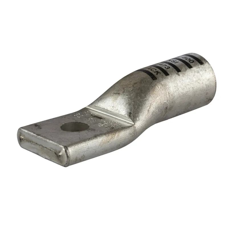 NSI Industries AL600-48 - 1 HoleStandard BarrelAluminum Compression Lug600MCM -1/2 Bolt Standard BarrelAluminum Compression Lugs is a type ofaluminum compression connector that is produced from high conductivityaluminum tubing.Center stop assures proper cable installation.They are tin-plated to provide corrosion resistance and are marked with die index and color coded for easy reference. Listed for 35KV maximum when properly installed.