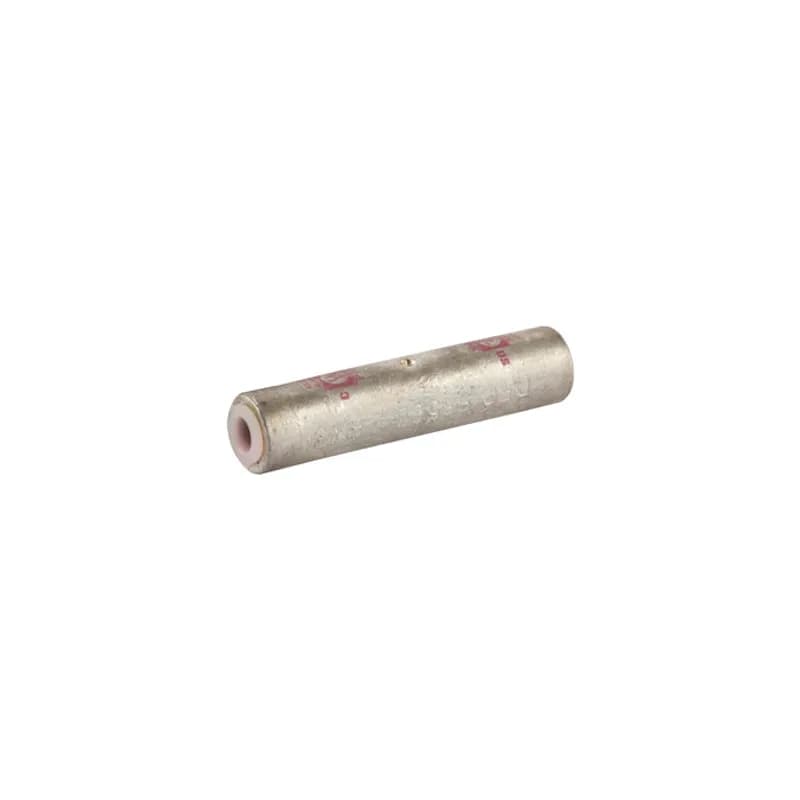 NSI Industries ASC2T - Dual Rated Aluminum Splice 2 AWG Dual Rated Aluminum Splices are a type of aluminum compression connector that is produced from high conductivity aluminum tubing. Center stop assures proper cable installation. Electro-tin plated for corrosion resistance. Color coded and marked with die index information. Pre-filled with oxide inhibitor and capped with color coded cap.