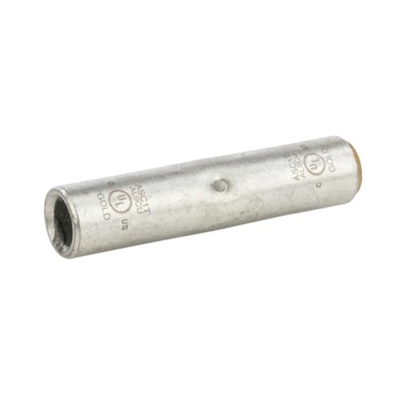 Dual Rated Aluminum Splice 1 AWG Dual Rated Aluminum Splices are a type of aluminum compression connector that is produced from high conductivity aluminum tubing. Center stop assures proper cable installation. Electro-tin plated for corrosion resistance. Color coded and marked with die index information. Pre-filled with oxide inhibitor and capped with color coded cap.