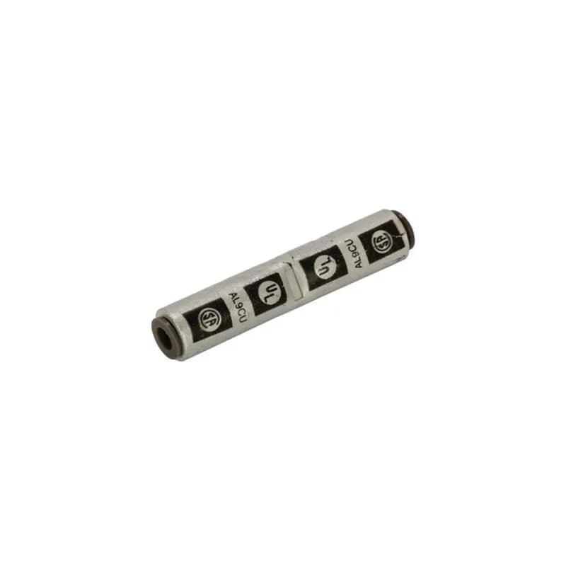 Dual Rated Aluminum Splice 6 AWG Dual Rated Aluminum Splices are a type of aluminum compression connector that is produced from high conductivity aluminum tubing. Center stop assures proper cable installation. Electro-tin plated for corrosion resistance. Color coded and marked with die index information. Pre-filled with oxide inhibitor and capped with color coded cap.