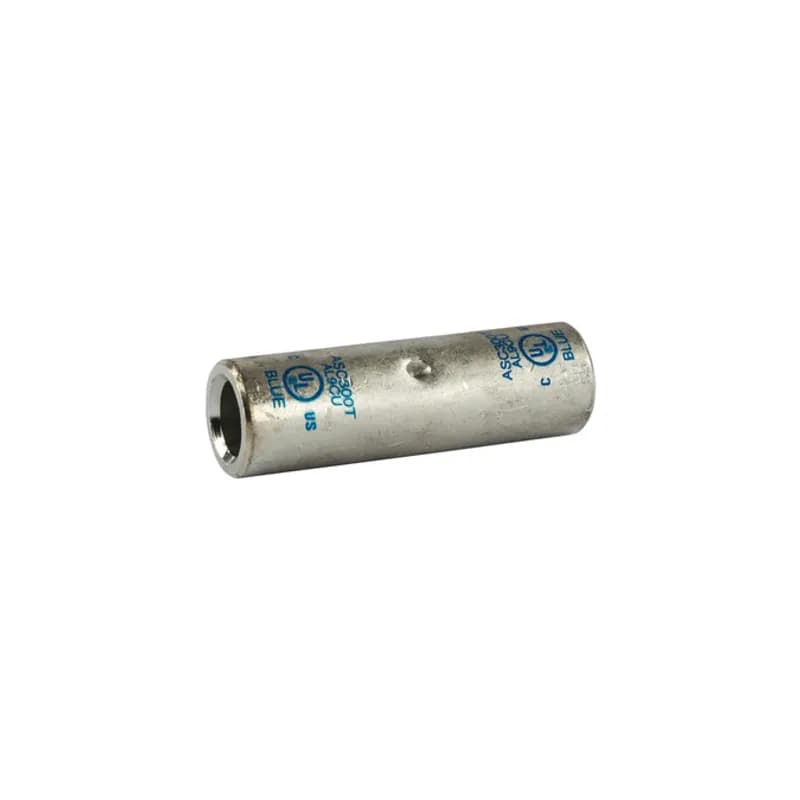 Dual Rated Aluminum Splice 300 MCM Dual Rated Aluminum Splices are a type of aluminum compression connector that is produced from high conductivity aluminum tubing. Center stop assures proper cable installation. Electro-tin plated for corrosion resistance. Color coded and marked with die index information. Pre-filled with oxide inhibitor and capped with color coded cap.