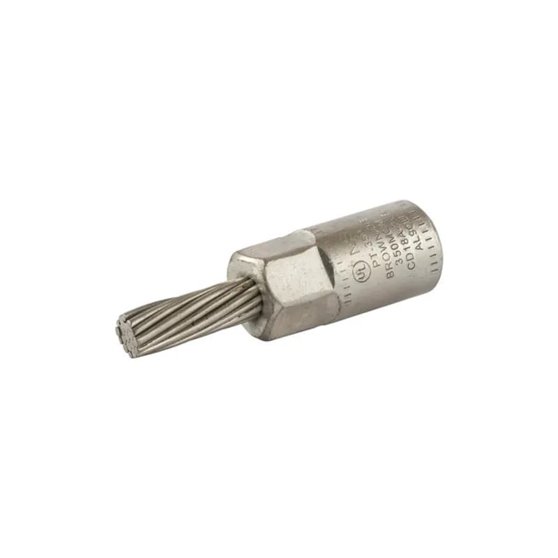 Stranded Bi-Metallic Pin Terminal 350 MCM Stranded Bi-Metallic Pin Terminals is designed to facilitate termination of aluminum conductors. Tin-plated stranded copper pin. Connector bores are coated with oxide inhibitor. Supplied with EPDM insulating cover. UL 486B listed. Rated 600 volts.