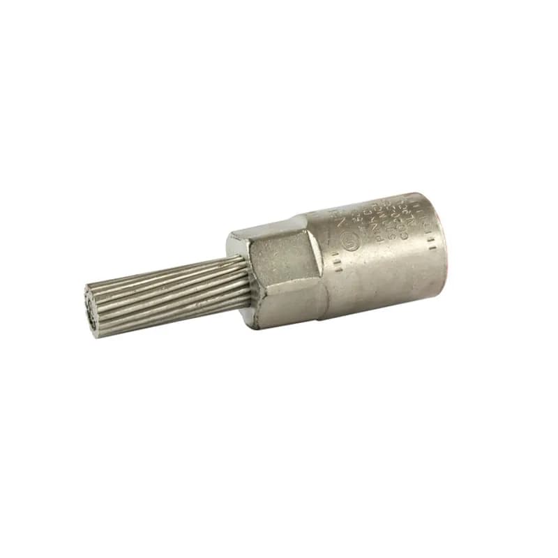 Stranded Bi-Metallic Pin Terminal 500 MCM Stranded Bi-Metallic Pin Terminals is designed to facilitate termination of aluminum conductors. Tin-plated stranded copper pin. Connector bores are coated with oxide inhibitor. Supplied with EPDM insulating cover. UL 486B listed. Rated 600 volts.