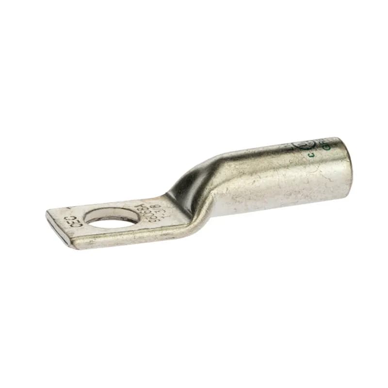NSI Industries L138 - 1 Hole Long Barrel Copper Compression Lug 1 AWG - 3/8" Bolt Long Barrel Copper Compression Lugs are produced from high conductivity copper tubing. They are tin-plated to provide corrosion low contact resistance. Marked with die index and color coded for easy reference. Listed for 35KV maximum when properly installed and to cable manufacturer instructions. Temperature rating 90 degrees C. .