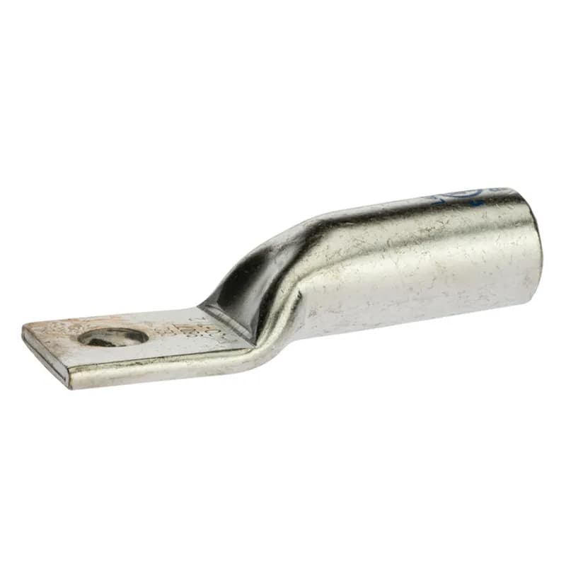 NSI Industries L40048 - 1 Hole Long Barrel Copper Compression Lug 400 MCM - 1/2" Bolt Long Barrel Copper Compression Lugs are produced from high conductivity copper tubing. They are tin-plated to provide corrosion low contact resistance. Marked with die index and color coded for easy reference. Listed for 35KV maximum when properly installed and to cable manufacturer instructions. Temperature rating 90 degrees C. .
