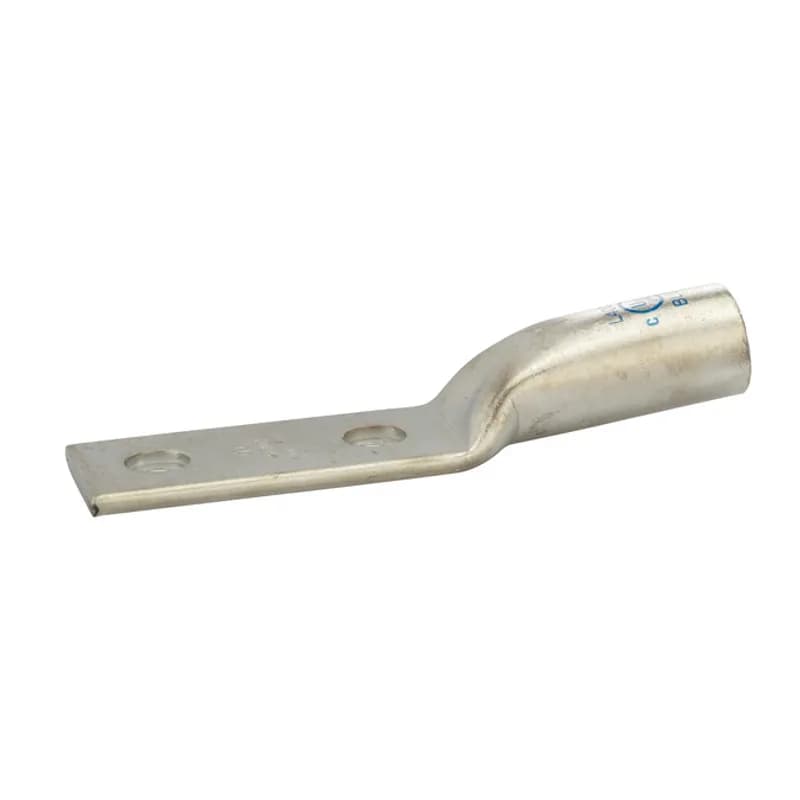 NSI Industries L400N - 2Hole Long Barrel Copper Compression Lug400 MCM-1/2" Bolt Long Barrel Copper Compression Lugs is a type of copper compression connector that is produced from high conductivity copper tubing. They are tin-plated to provide corrosion resistance and are marked with die index and color coded for easy reference. Listed for 35KV maximum when properly installed.