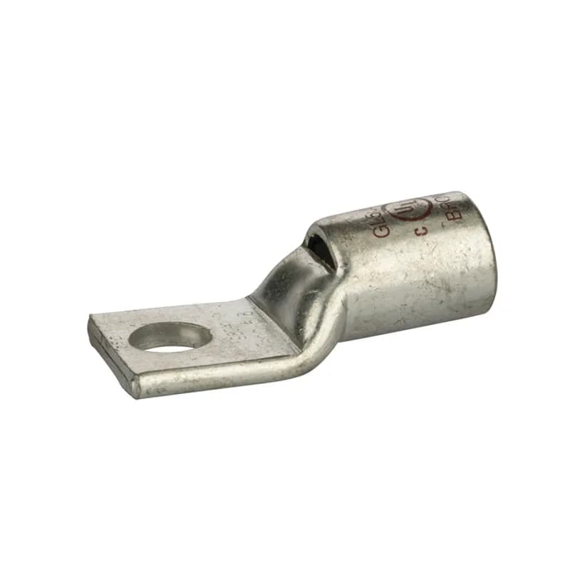 NSI Industries GL50058 - 1 HoleShort Barrel Copper Compression Lug w/ PeepHole500MCM-5/8" Bolt Short Barrel Copper Compression Lugs with PeepHoleis a type of copper compression connector that is produced from high conductivity copper tubing. They are tin-plated to provide corrosion resistance and are marked with die index and color coded for easy reference. Listed for 35KV maximum when properly installed.