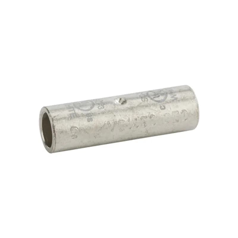 StandardBarrel TinnedCopperSplice3 AWG Standard Barrel Tinned CopperSplices is a type of copper compression connector that is produced from high conductivity copper tubing. They are tin-plated to provide corrosion resistance and are marked with die index and color coded for easy reference. Listed for 35KV maximum when properly installed.