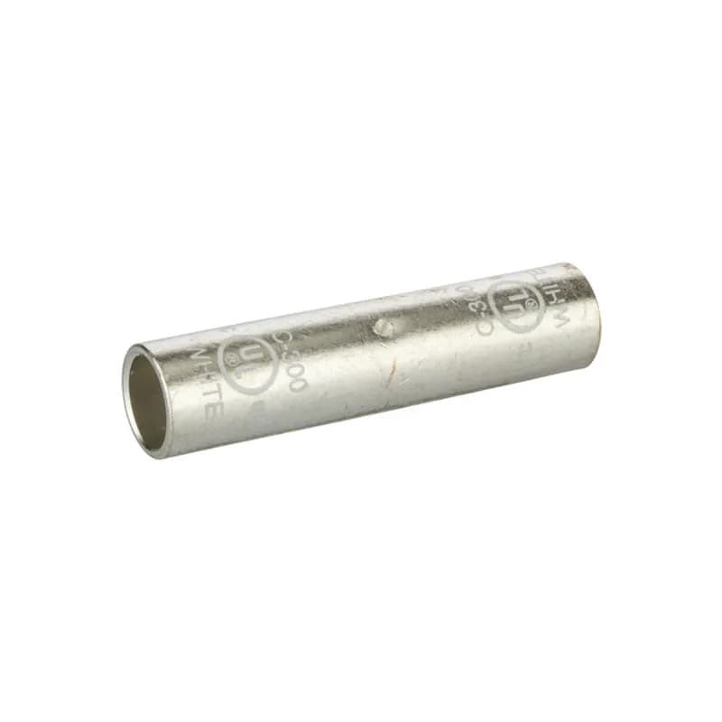 NSI Industries C-300 - Long Barrel TinnedCopperSplice 300MCM Long Barrel Tinned CopperSplices is a type of copper compression connector that is produced from high conductivity copper tubing. They are tin-plated to provide corrosion resistance and are marked with die index and color coded for easy reference. Listed for 35KV maximum when properly installed.