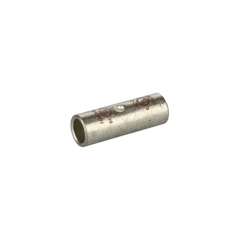 StandardBarrel TinnedCopperSplice2 AWG Standard Barrel Tinned CopperSplices is a type of copper compression connector that is produced from high conductivity copper tubing. They are tin-plated to provide corrosion resistance and are marked with die index and color coded for easy reference. Listed for 35KV maximum when properly installed.