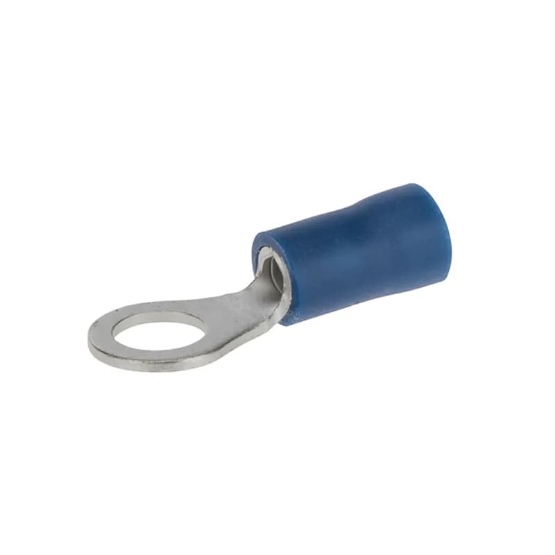 16-14 AWG Vinyl Insulated Ring Terminal #10 Stud Vinyl ring terminals are basic tongue ring terminals. Safe and reliable connections because it cannot be disconnected unless the screw is completely removed. Vinyl insulated ring terminals are made of tin-plated copper with brazed seam, vinyl (PVC). 300V, 75 degrees C. FEATURES: STYLE: Standard MATERIAL: Vinyl QUANTITY: 25 Count WIRE SIZE: 16-14 AWG STUD SIZE: 10 LENGTH: 0.866 WIDTH: 0.334 BRAND EQUIVALENT: Burndy TP1410 Morris Products 01036 Ilsco 44213-B10 Penn Union R4B10