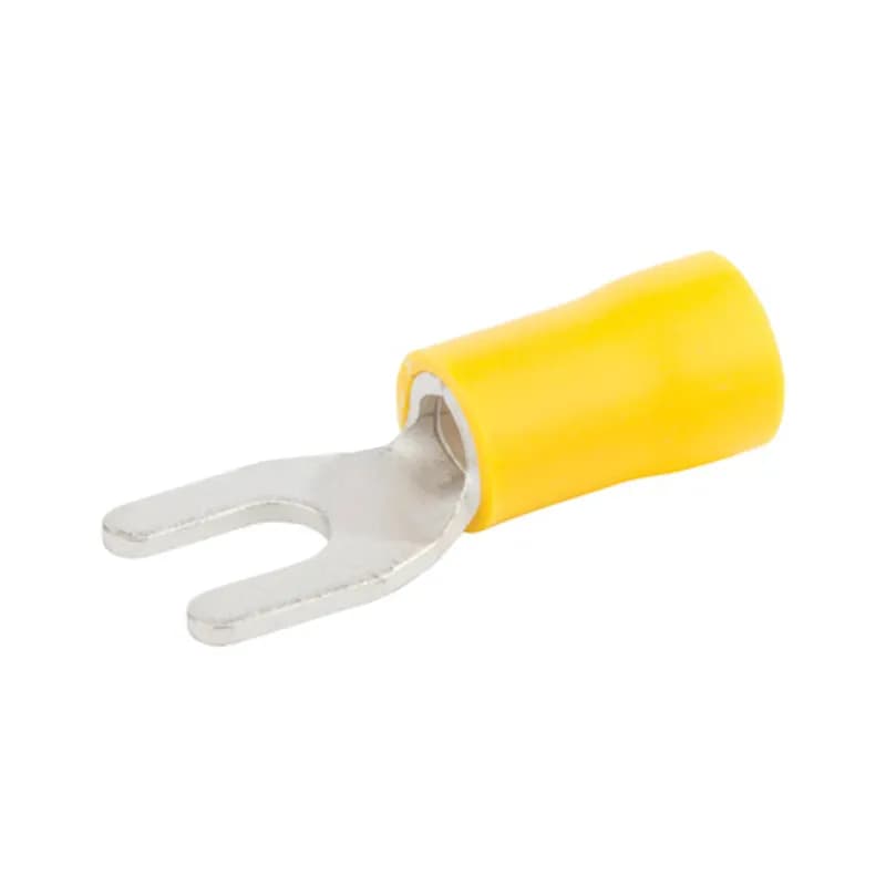 12-10 AWG Vinyl spade terminals are spade terminals made of insulating vinyl. They are designed to accommodate a stud size of #8.15 Count
