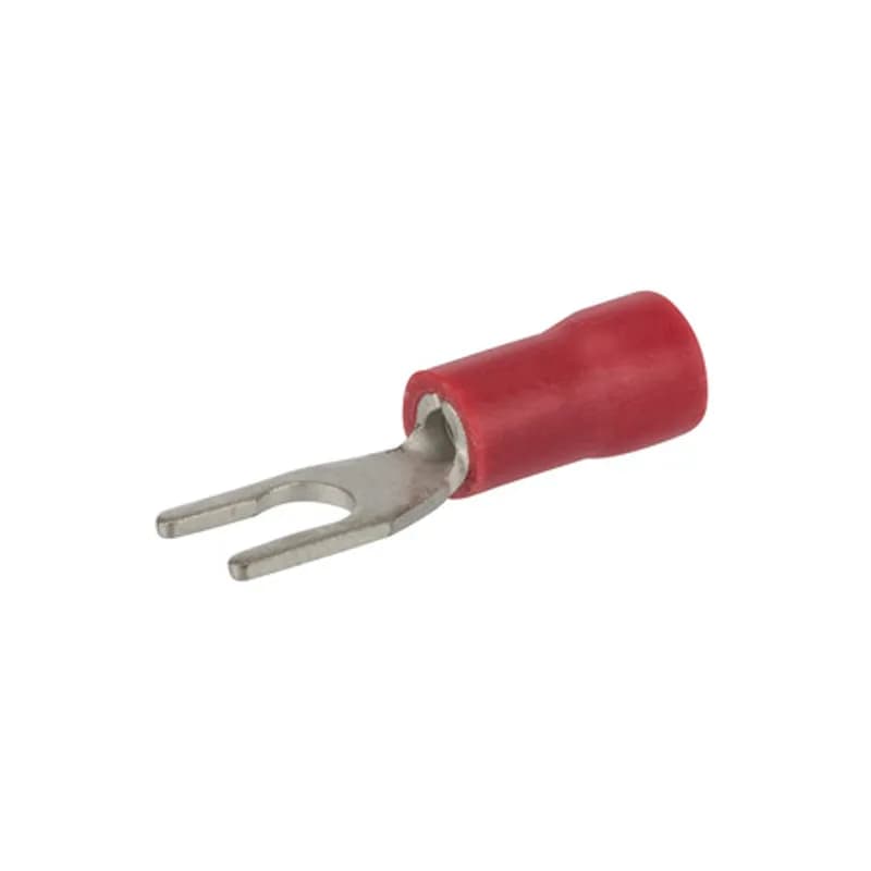 22-18 AWG, # 6 Stud Vinyl Insulated Locking Spade, 100 Per Pack