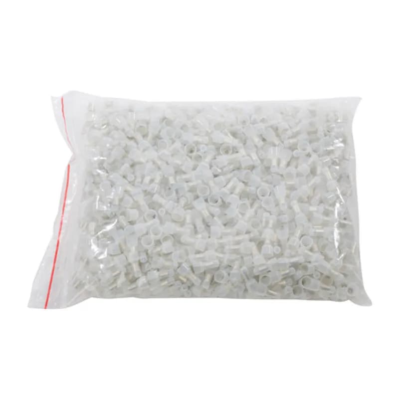 The Easy-Twist C8-N-B 500-Count Bag of Nylon Closed-End Wire Connectors are designed for use on pre-insulated wires in the 16-10 AWG size range. They’re UL-certified as self-extinguishing and rated for a maximum temperature of 105˚ Celsius (221˚ Fahrenheit). The closed-end nylon connector features an internal metal crimp sleeve that can be tightened over twisted pre-insulated wires to form a safe and secure join. Their compact design is useful for applications in tight areas or anywhere else you need to connect wires.