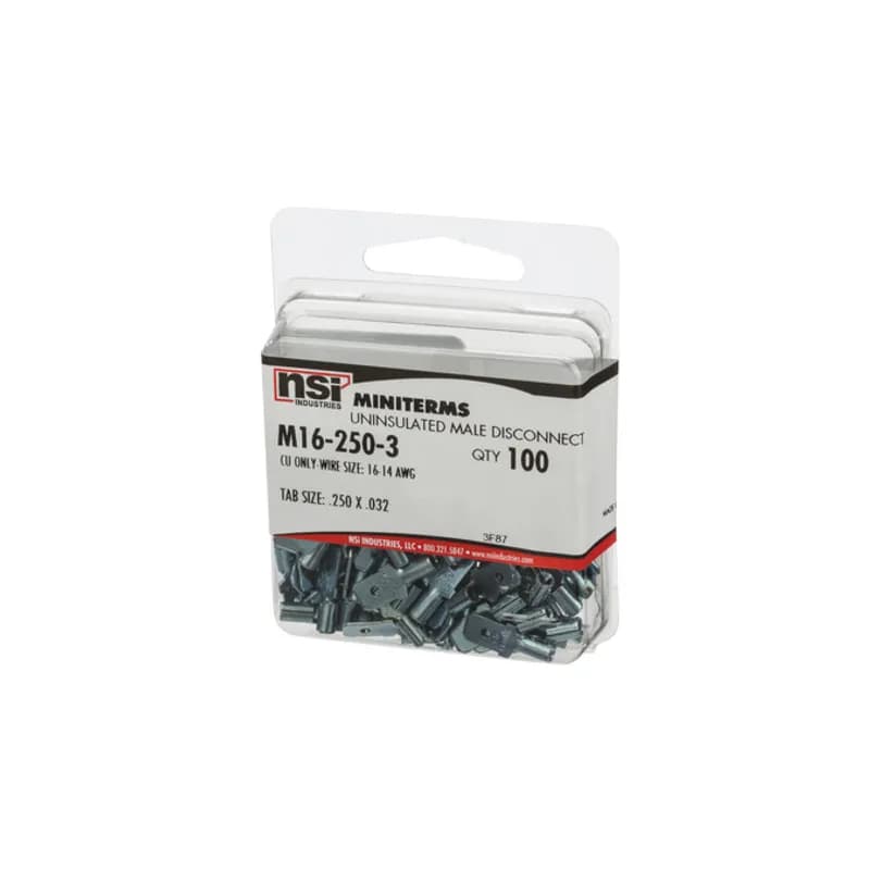 NSI Industries M16-250-3 - 16-14 AWG Bare Male Disc..250, 100/Pack