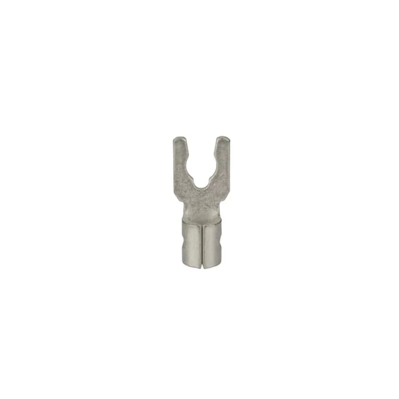 12-10 AWG, # 8 Stud Bare Locking Spade, 50/Pack