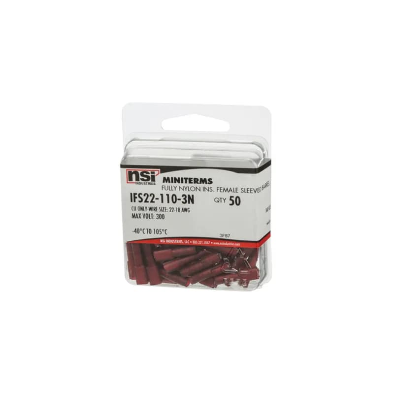 NSI Industries IFS22-110-3N - 22-18 AWG, .110 x .030 Tab Nylon Fully Insulated, 50/Pack