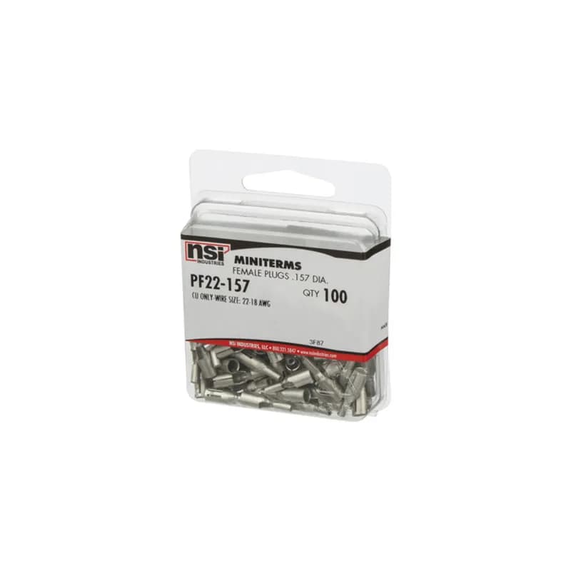 22-18 AWG Female Plug, 100/Pack