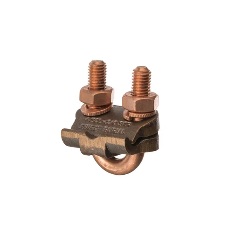 The NSI UC-101 Bronze Heavy Duty U-Bolt Clamp is designed to grip 1/2" rods and ground 1/4" IPS pipes in parallel or 90-degree positions with an easily adjusted, durably strong design. The high-copper-content alloy of the clamp provides excellent conductivity and heavy-duty strength, alongside the silicon bronze nuts and lockwashers. Use this U-bolt for demanding applications in harsh environments, including direct burial in earth or concrete. UL Listed 467 for Grounding and Bonding. Stock products you can rely onâ€”stock NSI.